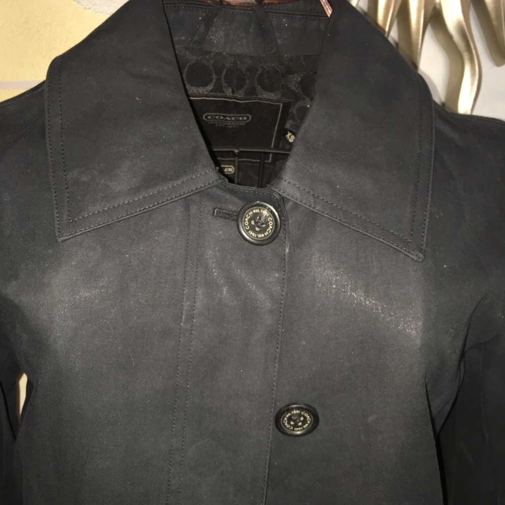 VINTAGE Coach utilitarian pea duster trench car coat black